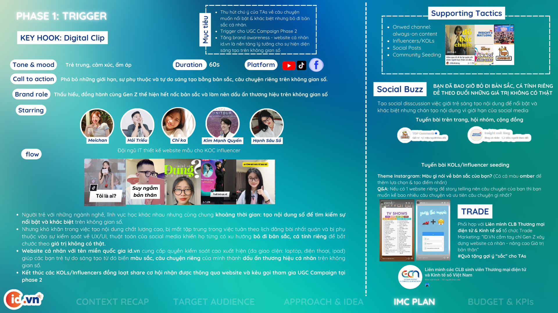 Các hoạt động trong Giai đoạn 1